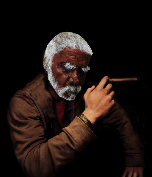 Creation of Old Man with cigar...: Step 6